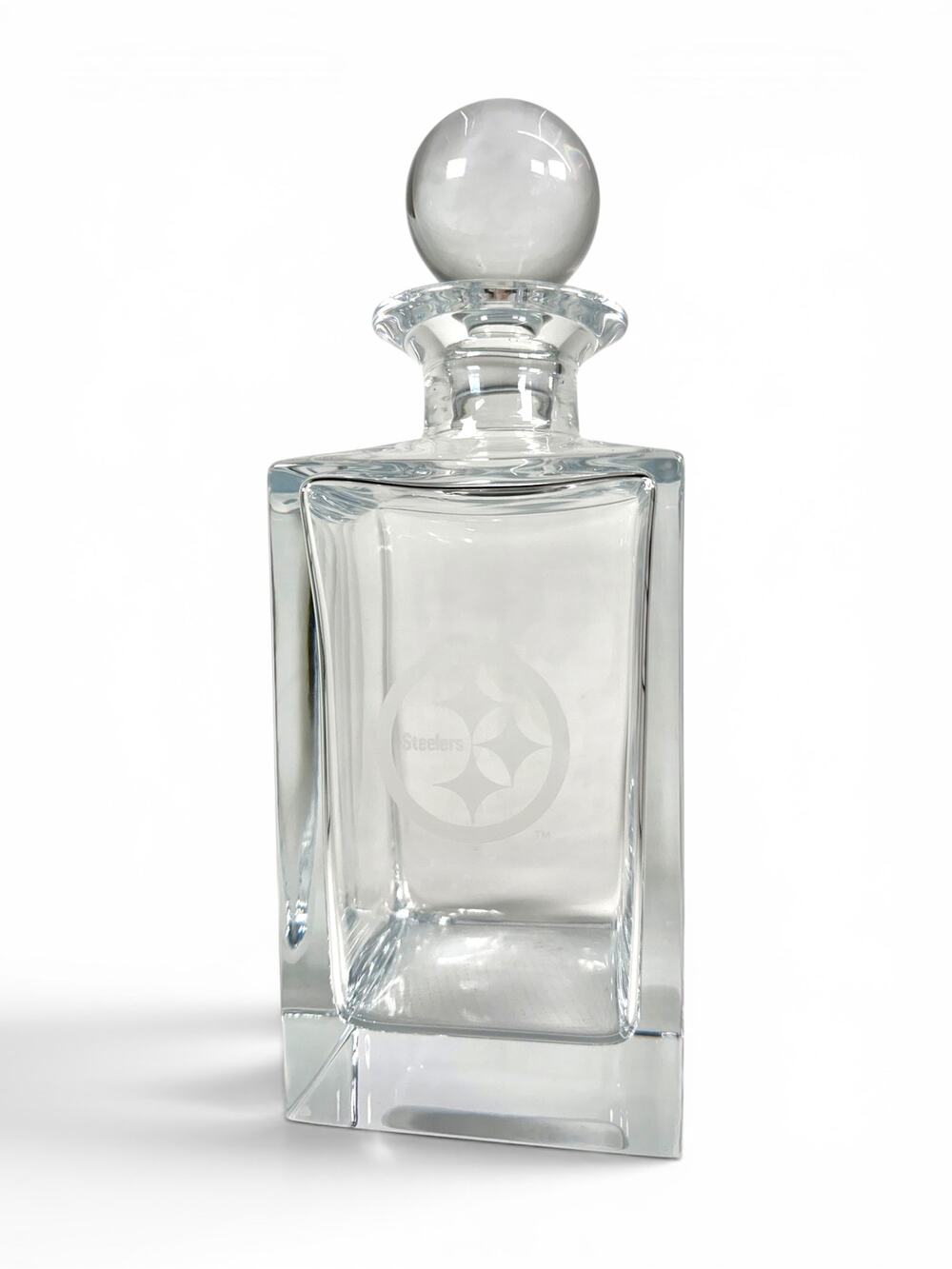 Tiffany & Co Crystal Decanter Crystal Stopper EUC Pittsburgh Steelers RARE